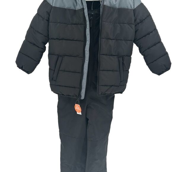 Boys Long Sleeve COAT/JACKET & Sleeveless Solid Snow
Overalls 2-Piece - Picture 2 of 9